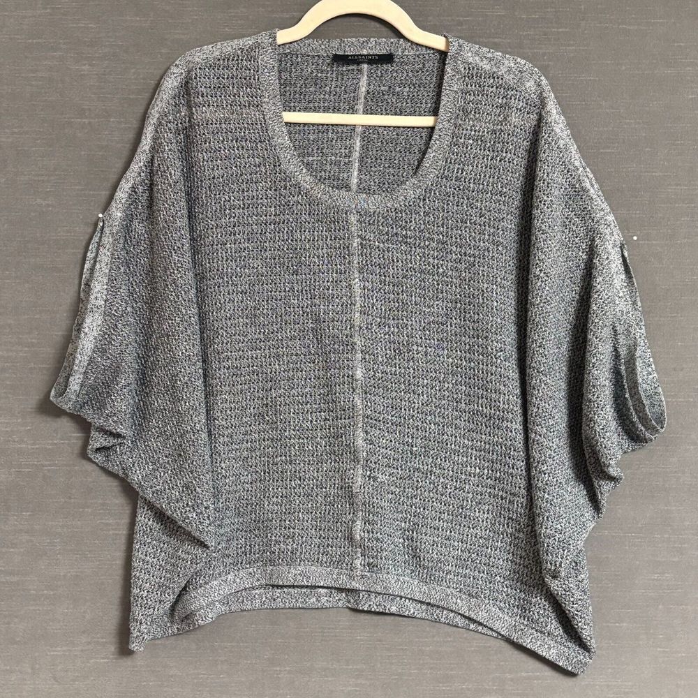 All Saints Gray Off-the-Shoulder Sweater